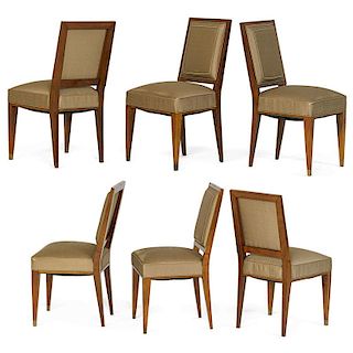 JACQUES QUINET Six dining chairs