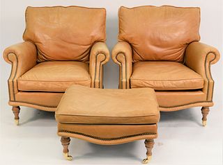 Pair of Tan Leather Chairs
