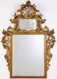 Italian Rococo Giltwood Mirror, 18th Century