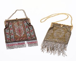 Two Fancy Beaded Evening Purses, First Half 20th C