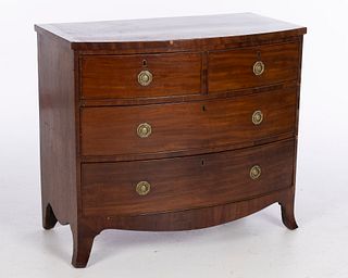 George III Mahogany Bowfront Chest, Late 18th C