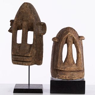 Two Dogon Carved Wood Masks, Mali, c. 1920