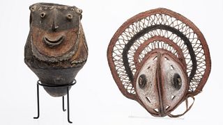 Papua New Guinea Ceramic Vessel and a Mask