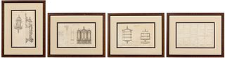 4 Etchings frm Chippendale's Cabinetmaker's Director