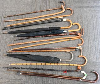 Group of 17 Canes and Umbrellas