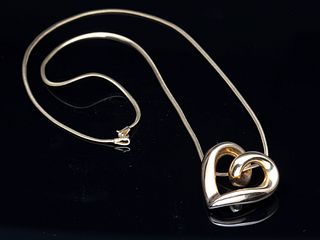14K Gold Heart Pendant on Chain
