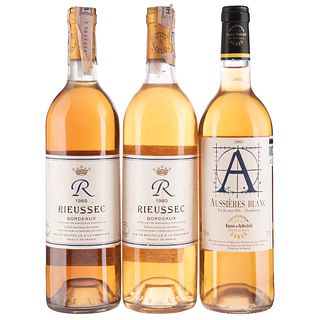 Vinos Blancos de Francia. a) Aussiéres Blanc. b) Rieussec. Total de íezas: 3.