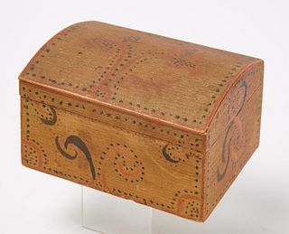 Paint-Decorated Dome Top Box