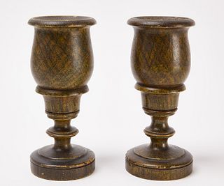 Pair of Paint-Decorated Chalices