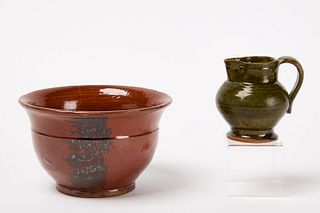 Redware Bowl and Creamer