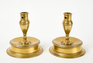Pair of Early Brass Candlesticks