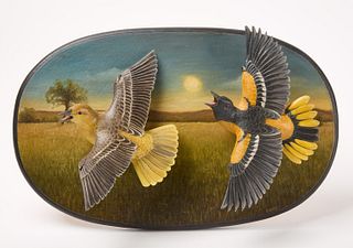 Frank Finney - Plaque with Two Orioles