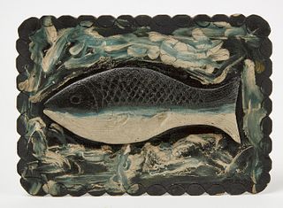 Folk Art Carved Fish Plaque