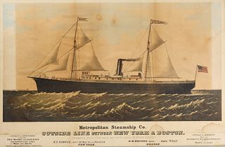 NY-Boston Steamship Lithograph