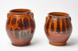 Two Connecticut Redware Jars