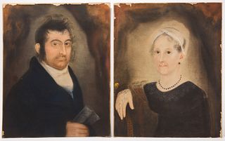 Pair of Primitive Virginia Portraits
