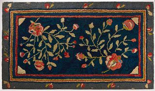 Hooked Rug with Flowers