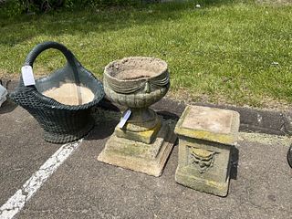 Group of Cast Stone Garden Items