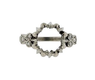 Antique  Platinum Diamond Engagement Ring Mounting