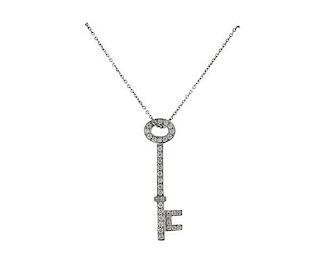 Tiffany &amp; Co Platinum Diamond Key Pendant