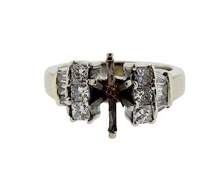 18k Gold Diamond Engagement  Ring Mounting