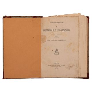 Abadiano, Dionisio. Estudio Arqueológico y Jeroglífico del Calendario o Gran Libro Astronómico. México, 1889. 2 láminas plegadas.