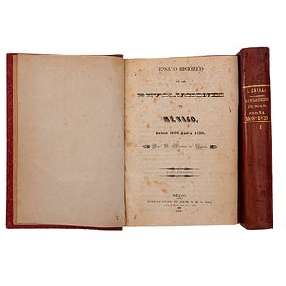Zavala, Lorenzo de. Ensayo Histórico de las Revoluciones de México, desde 1808 hasta 1830. Méx, 1845/ N. York, 1832. Tomos I-II. Pzs: 2