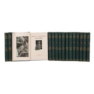 John L. Stoddard's Lectures, Complete in ten volumes. Boston: Balch Brothers Co., 1909.  Tomos I-X y 5 complementos. Piezas: 15.