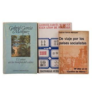 García Marquez, Gabriel. Cien Años de Soledad / El Amor en los Tiempos del Cólera / De Viaje por los Países Socialistas. Firmados. Pzs3