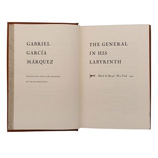 García Márquez, Gabriel. The General in his Labyrinth. New York: Alfred A. Knopf, 1990.  firmado por García Marquez.