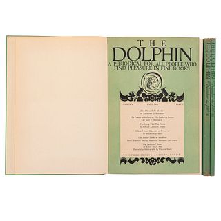 The Dolphin: Periodical for All People Who Find Pleasure in Fine Books. New York: Limited Editions Club, 1940.  Tomos I-III. Piezas: 3.