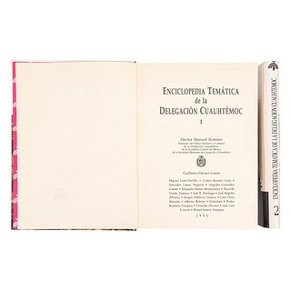 Romero, Héctor Manuel. Enciclopedia Temática de la Delegación Cuauhtémoc. México: 1994. 1era edición y única. Piezas: 2.