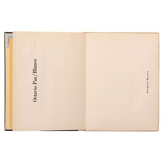 Paz, Octavio. Blanco. México: Joaquín Mortiz, 1967. 4o., un pliego doblado en forma de acordeón. Primera edición. Esta...
