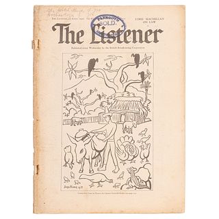 Rivera, Diego (Ilustrador) - BBC (editor). The Listener. Reino Unido, 1936. Pasta ilustrada por Diego Rivera.