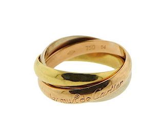 Cartier Trinity 18K Tri Color Rolling Band Gold Ring