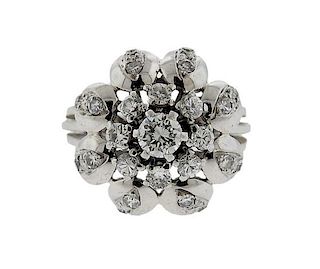 18K Gold Diamond Floral Ring