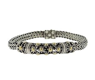 John Hardy 18K Gold Sterling Jaisalmer Dot Bracelet