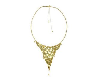 H. Stern 18k Gold Diamond Bib Woven Mesh Necklace