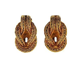 Lalaounis Knot of Hercules 18K Gold  Clip Earrings