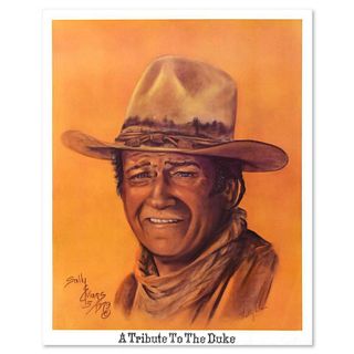 Sally Evans, "A Tribute to the Duke " Vintage Limited Edition Lithograph, Numbered and Hand Signed with Letter of Authenticity
