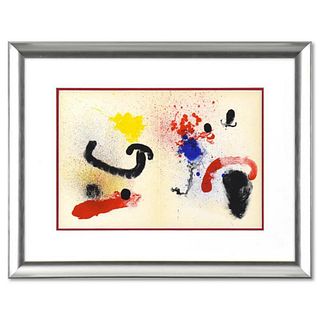 Joan Miro (1893-1983), Framed Lithograph on Paper with Letter of Authenticity.
