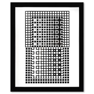 Victor Vasarely (1908-1997), "Centauri - XXII de la serie Corpusculaires" Framed 1973 Heliogravure Print with Letter of Authenticity