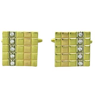 Chimento Diamond 18K Gold Square Cufflinks