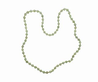 14K Gold Jade Bead Necklace