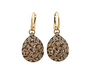 Pomellato Arabesque18K Gold Diamond Dangle Earrings