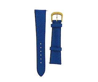 David Yurman 18K Gold Blue Leather Strap