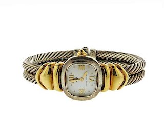 David Yurman 18K Gold Sterling Silver Watch