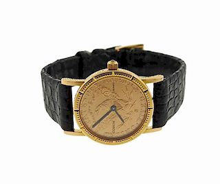 Corum 18K Gold Five Dollar Eagle Quartz Watch