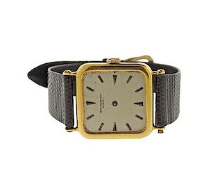 Patek Philippe 18K Gold Leather Strap Watch