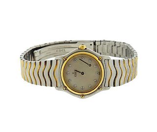 Ebel 18k Gold Stainless Steel Diamond MOP Watch